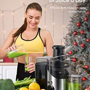 Juicer Machines, Juicers Extractor Easy to Clean, HOUSNAT Centrifugal Extractor Juicer 3 Speeds with Big Mouth 3" Feed Chute, Juicer Extractor for Fruits & Vegs, Electric Juicer with Anti-Slip, BPA-Free