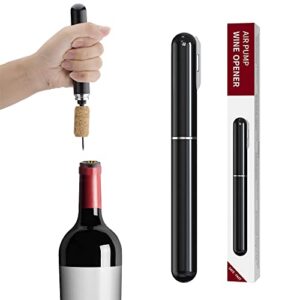 iperot wine opener, air pressure wine corkscrew with cutting wine bottle foil knife, is a fun won’t break cork easy open wine bottle opener (black)