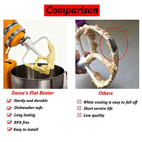 K5AB K5SS Stand Mixer Flat Beater Blade for Kitchen Aid 5-QT Coated Flat Beater 9707670 W10807813 PS983355 AP3881259