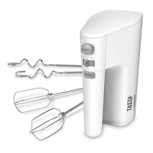tasty by cuisinart hm200t hand mixer, 12.16″(l) x 2.16″(w) x 15.31″(h), white