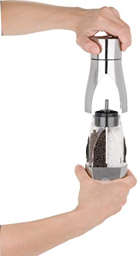 Trudeau - 716451 Trudeau Stainless Steel Manual 2-in-1 Salt and Pepper Mill, 7.5 inches, Silver