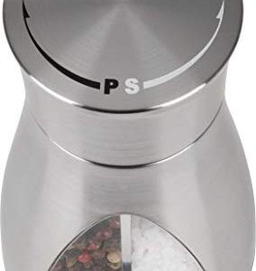 Trudeau - 716451 Trudeau Stainless Steel Manual 2-in-1 Salt and Pepper Mill, 7.5 inches, Silver