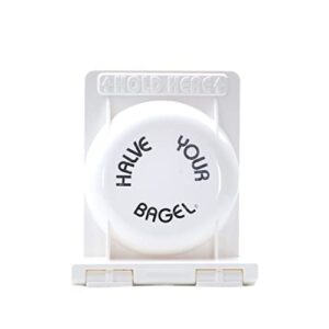 Halve Your Bagel Slicer Safely Cut Large, Medium, Small Bagels for Home Kitchens, Coffee Shops Easy to Use White Plastic Bagel Slicers