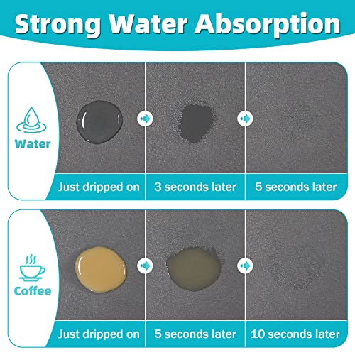 Coffee Maker Mat for Countertops: Coffee Mat Absorbent Coffee Bar Mat for Kitchen Hide Stain Rubber Backed, 12" X 17" Coffee Bar Accessories Fit Under Coffee Machine Coffee Pot Appliance Mats (Grey)