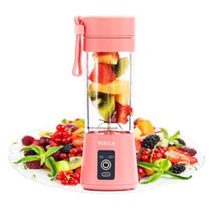portable blender,personal size blender juicer cup,smoothies and shakes blender,handheld fruit machine,blender mixer home (pink)