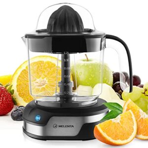 m melenta electric citrus juicer, 41oz large capacity orange juicer squeezer with powerful motor, easy to clean, electric lemon juicer extractor with blue led working lamp for lime orange grapefruit