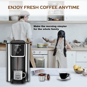 JoooDeee Single Serve 3 in 1 Coffee Brewer Coffee Maker with 50 oz. Reservoir, K-Cup Pods Compatible & Ground Coffee Tea Pods, Touch-Screen, 3 Brewing Options