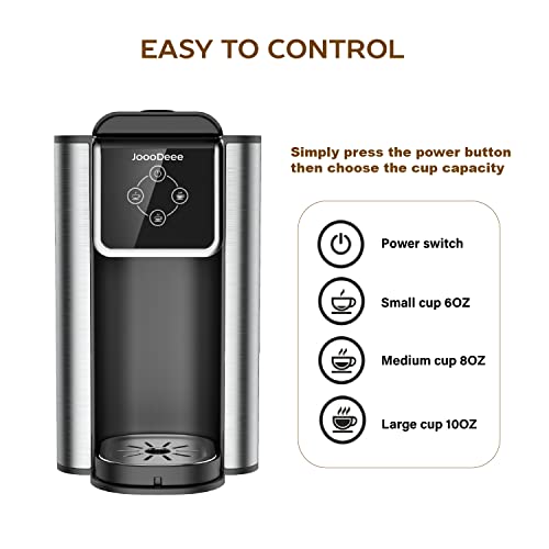 JoooDeee Single Serve 3 in 1 Coffee Brewer Coffee Maker with 50 oz. Reservoir, K-Cup Pods Compatible & Ground Coffee Tea Pods, Touch-Screen, 3 Brewing Options