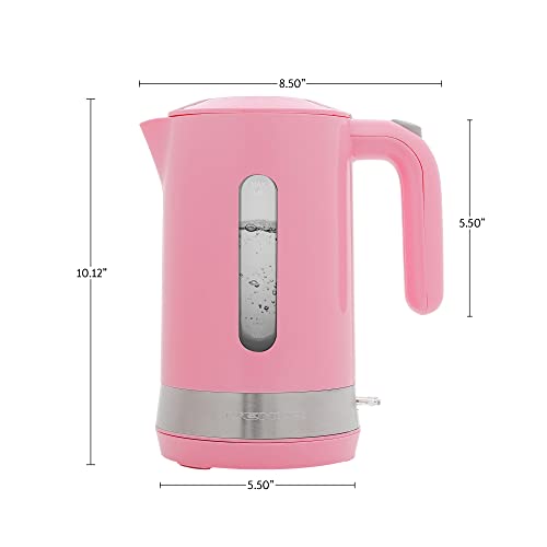 Ovente Electric Kettle, 1.8 Liter with Prontofill Lid 1500 Watt BPA-Free Fast Heating Element with Auto Shut-Off & Boil Dry Protection, Instant Hot Water Boiler for Coffee & Tea, Pink KP413P