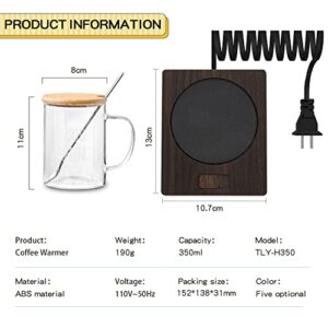 Gynnx Coffee Cup Warmer, Coffee Warmer for Desk with Light ,2 Temperature Control Mode Beverage Warmers Plate Electric Smart Cup Warmer Pad (H350-W)