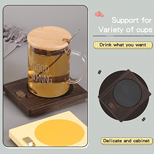 Gynnx Coffee Cup Warmer, Coffee Warmer for Desk with Light ,2 Temperature Control Mode Beverage Warmers Plate Electric Smart Cup Warmer Pad (H350-W)