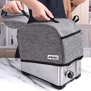 iFedio 2 Slice Toaster Cover with Two Pockets for Storing knife,Grey