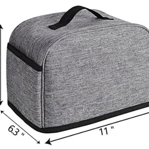 iFedio 2 Slice Toaster Cover with Two Pockets for Storing knife,Grey