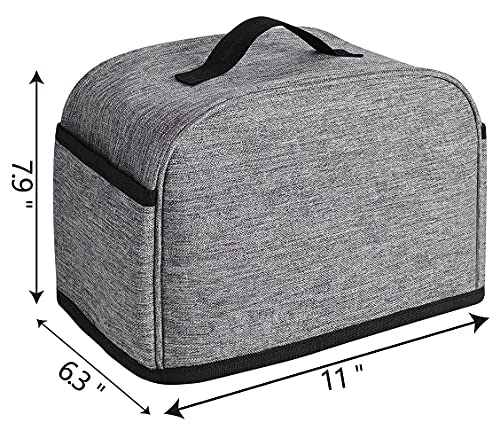 iFedio 2 Slice Toaster Cover with Two Pockets for Storing knife,Grey