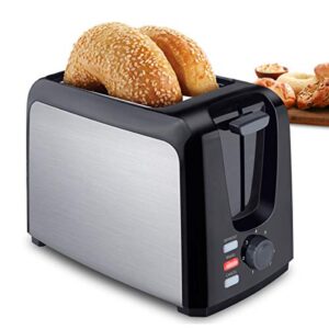 toaster 2 slice stainless steel toaster two slice toaster with removable crumb tray toaster wide slot toasters 2 slice best rated prime with 7 bread shade settings and bagel, defrost, cancel function for bread (black-oo)