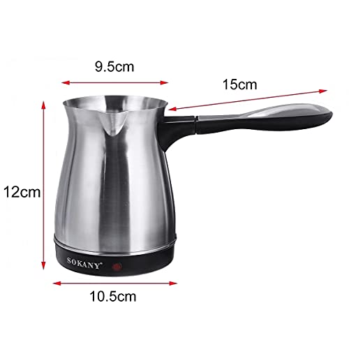 WLTK Coffee Make 500ml Stainless Steel Separated Italian Mocha Pot Greek Turkish Electric Coffee Pot Portable Espresso Machine 220V