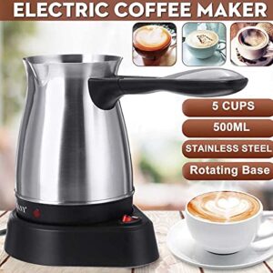 WLTK Coffee Make 500ml Stainless Steel Separated Italian Mocha Pot Greek Turkish Electric Coffee Pot Portable Espresso Machine 220V