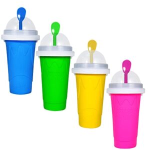 Color Land DIY smoothie cup pinch Cups TIK TOK frozen magic squeeze cup cooling Maker Cup Freeze Mug Milkshake Tools protable smoothie mug