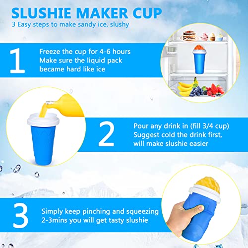 Color Land DIY smoothie cup pinch Cups TIK TOK frozen magic squeeze cup cooling Maker Cup Freeze Mug Milkshake Tools protable smoothie mug