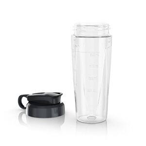 black+decker powercrush personal blender jar with travel lid, clear, pbj1650 small