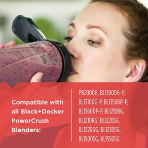 BLACK+DECKER PowerCrush Personal Blender Jar with Travel Lid, Clear, PBJ1650 Small