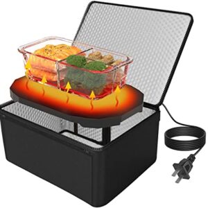 BYQIYE Personal Portable Oven 110V Food Warmer 110V Microwave Oven Electric Heated Launch Box Food Warming Tote Meals Reheating & Frozen/Raw Food Cooking On-The-Go for Office/Dorm/Camping Hot Food