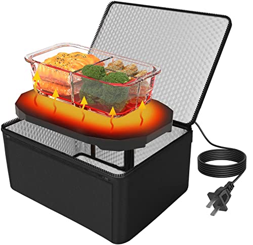 BYQIYE Personal Portable Oven 110V Food Warmer 110V Microwave Oven Electric Heated Launch Box Food Warming Tote Meals Reheating & Frozen/Raw Food Cooking On-The-Go for Office/Dorm/Camping Hot Food