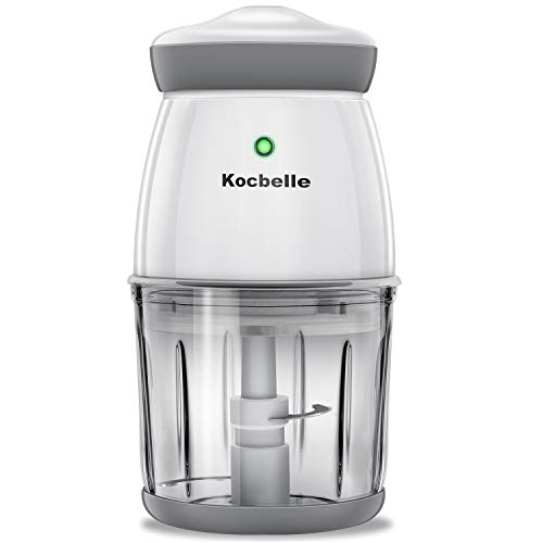 Food Processor - Cordless Mini Food Chopper Electric 200-Watt Small Food Processor & Vegetable Chopper 2.5 Cup 20 Oz Glass Bowl with Scraper for Blending, Mincing and Meal Preparation