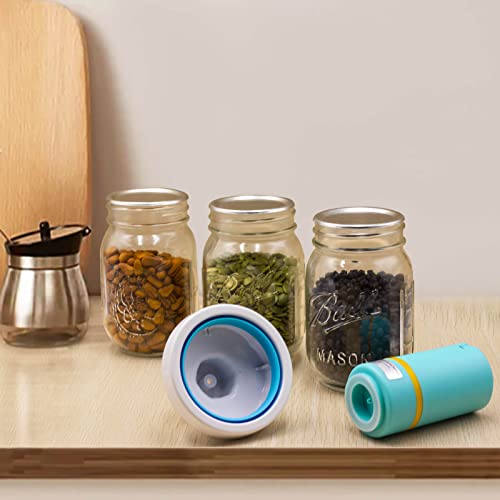 Electric Mason Jar Vacuum Sealer - Food Vacuum Saver Food Jar Protector Vacuum Seal Kit For Wide Mouth And Regular Mouth Mason Jars Compatible with FoodSaver