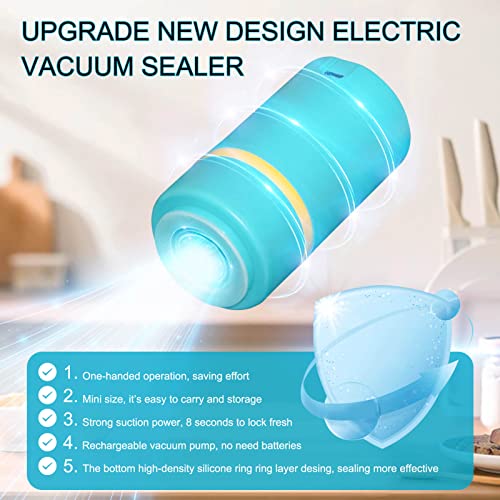 Electric Mason Jar Vacuum Sealer - Food Vacuum Saver Food Jar Protector Vacuum Seal Kit For Wide Mouth And Regular Mouth Mason Jars Compatible with FoodSaver