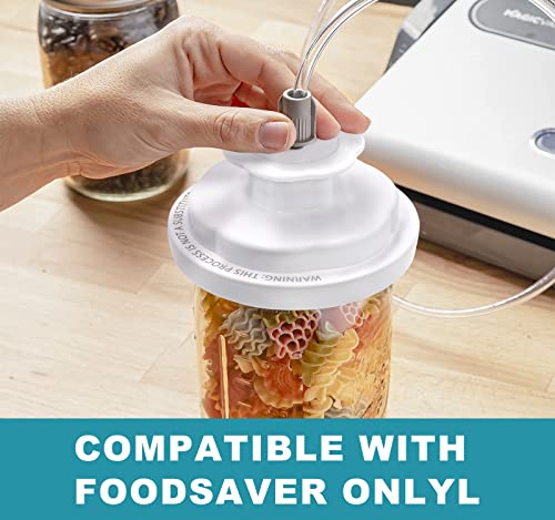 Electric Mason Jar Vacuum Sealer - Food Vacuum Saver Food Jar Protector Vacuum Seal Kit For Wide Mouth And Regular Mouth Mason Jars Compatible with FoodSaver