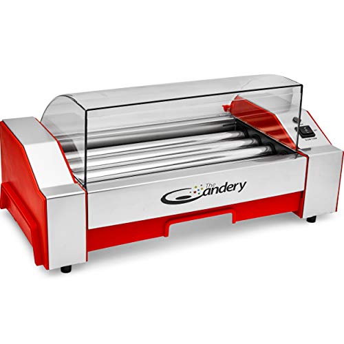 The Candery Hot Dog Roller - Sausage Grill Cooker Machine - 6 Hot Dog Capacity - Household Hot Dog Machine for Children and Adults