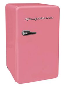 frigidaire efr372-pink 3.2 cu ft pink retro compact rounded corner premium mini fridge