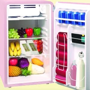 FRIGIDAIRE EFR372-PINK 3.2 Cu Ft Pink Retro Compact Rounded Corner Premium Mini Fridge