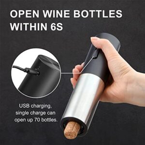 Wine Gift-Rocyis Wine Opener Set-Electric Wine Aerator Pourer-Wine Dispenser Battery Operated, Rechargeable Wine Bottle Opener with Foil Cutter, Vacuum Stoppers-Gift for Wine Lovers, Women