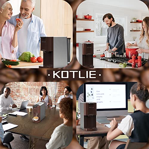KOTLIE 【Updated】 Single Serve Coffee Maker, 3in1 Espresso Machine for Nespresso Original/K-Cup/Ground Coffee Brewer, 2oz to 10oz Cup, 28oz Removable Water Tank, 19 Bar, 1450W