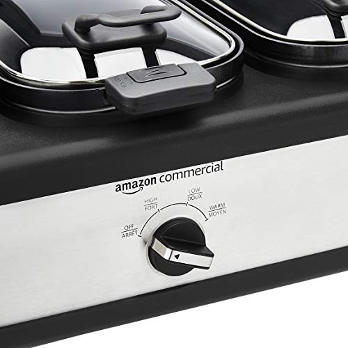 AmazonCommercial Stainless Steel 3x2.5QT Triple Slow Cooker