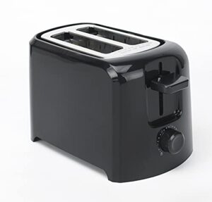 dominion 2-slice toaster with shade control, slide-out crumb tray, auto-shutoff, cord storage & cool wall, toast lift, black