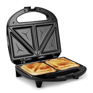 Elite Gourmet ESM2207# Sandwich Panini Maker Grilled Cheese Machine Tuna Melt Omelets, Non-stick Surface, 2 Slice, Black