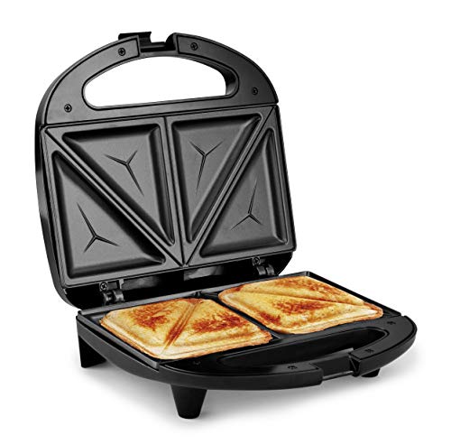 Elite Gourmet ESM2207# Sandwich Panini Maker Grilled Cheese Machine Tuna Melt Omelets, Non-stick Surface, 2 Slice, Black