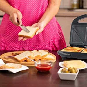 Elite Gourmet ESM2207# Sandwich Panini Maker Grilled Cheese Machine Tuna Melt Omelets, Non-stick Surface, 2 Slice, Black