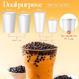 2 Rolls Cup Sealer Film Cup Plastic Tea Cup Sealing Film 90-105 mm 6400 Cups Sealer Film for PP Plastic Paper Cups