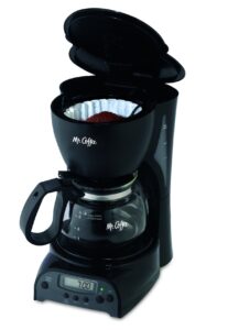 mr. coffee 4-cup programmable coffee maker, black (drx5-rb)