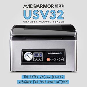 Avid Armor - Chamber Vacuum Sealer Machine USV32 Ultra Series, Vacuum Food Sealer for Wet Foods, Meat Sealers Vacuum Packing Machine, Compact Vacuum Chamber Sealer with 11.5 -Inch Vacuum Sealer Bar