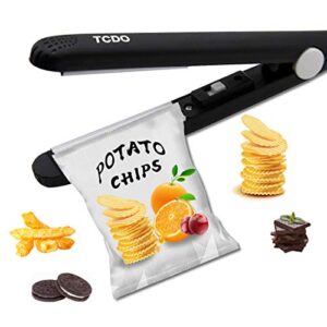 Bag Sealer,Chip Bag Sealer,Heat Sealer,Bag Sealer Heat Seal,TCDO Handheld Bag Sealer for food Storage,Portable Sealer Machine for Plastic Bags,Snack Bags,Vacuum Food Bag (Dark Black)