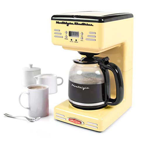 Nostalgia Retro 12-Cup Programmable Coffee Maker, Yellow