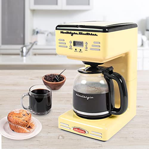 Nostalgia Retro 12-Cup Programmable Coffee Maker, Yellow