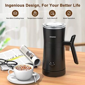 DINERO Milk Frother, 4 in 1 Electric Milk Steamer, Automatic Hot/Cold Milk Foam Maker, 8.1oz/240ml Frother for Coffee, Cappuccinos, Latte, Macchiato, Matcha, Hot Chocolate, Automatic off