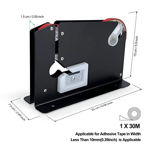 Steel Tape Bag Sealer Machine with Trimmer Blade, Heavy Duty Metal Produce Bag Sealing Taper Dispenser, Ideal for Ground Meat Packaging System & Bag Neck Sealer (Bag Sealer Patent Pending)