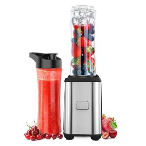 portable blender, personal size blender for shakes and smoothies with 2 tritan bpa-free 20oz blender cups, mini smoothie blender with 4 sharp stainless steel blades, mini blender for fruits, 25000rpm